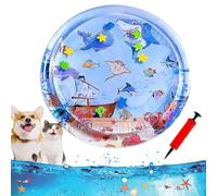 Ocean Breeze Splashland for Cats, 25/40Inchs Cat Waterbed Toy with Fish, Cat Play Pool with Fish, Interactive Pet Toy for Indoor Outdoor Cats in Summer (40Inchs-G)
