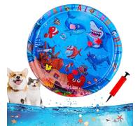 Ocean Breeze Splashland for Cats, 25/40Inchs Cat Waterbed Toy with Fish, Cat Play Pool with Fish, Interactive Pet Toy for Indoor Outdoor Cats in Summer (40Inchs-L)