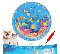 Ocean Breeze Splashland for Cats, 25/40Inchs Cat Waterbed Toy with Fish, Cat Play Pool with Fish, Interactive Pet Toy for Indoor Outdoor Cats in Summer (40Inchs-K)