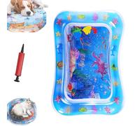 Ocean Breeze Splashland for Cats, Interactive Pet Water Bed, Cat Play Pool with Fish, Thickened Anti-Scratch Water Mat for Indoor Cat Dog (Square Model 6)