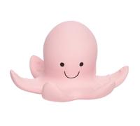 Tikiri Hochet Poulpe 3-en-1 en caoutchouc naturel Rose 6 cm