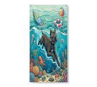 Ocean Cane Corso Couverture de porte extérieure de plongée avec chien Corso 91,4 x 183 cm, chiot d'été, bannière côtière pour porte d'entrée, sortie, décoration sous-marine d'intérieur pour porche