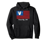 Ocean City Maryland Drapeau américain Club de Golf Sweat à Capuche