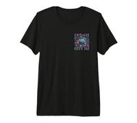 Ocean City NJ - Cadeaux de Vacances d'été et de Plage - Bleu T-Shirt Haut de Gamme