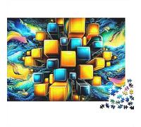 Océan Cube 1000 Pieces Extra-Thick Cardboard Family Art Moderne Abstrait Puzzle Educational Game Holiday Activity Gift for Puzzle Collectors 38x26cm/1000pcs