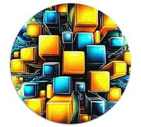 Océan Cube 1000 Pièces Puzzle Circulaire Puzzle Adulte pour Enfants Puzzle Rond Créatif Jeu D'Intelligence De l'art De La Décoration Moderne 1000pcs (67.5x67.5cm)