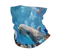 Océan Dauphin Tortue Corail Homme Femme Cache Cou Séchage Rapide Tour De Cou Coupe-Vent Snood pour Randonnée Ski Sport Pêche