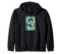 Ocean Dragon Wave Peinture Sea Storm Fantasy Art Sweat à Capuche