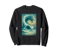 Ocean Dragon Wave Peinture Sea Storm Fantasy Art Sweatshirt
