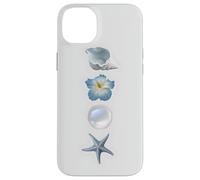 Ocean Etoile de mer Perle Bleu Fleur Collage Plage Été Coque pour iPhone 14 Plus