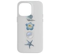 Ocean Etoile de mer Perle Bleu Fleur Collage Plage Été Coque pour iPhone 14 Pro Max