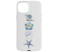Ocean Etoile de mer Perle Bleu Fleur Collage Plage Été Coque pour iPhone 15 Plus
