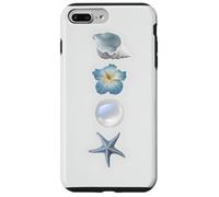 Ocean Etoile de mer Perle Bleu Fleur Collage Plage Été Coque pour iPhone 7 Plus/8 Plus