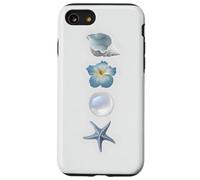 Ocean Etoile de mer Perle Bleu Fleur Collage Plage Été Coque pour iPhone SE (2020) / 7 / 8