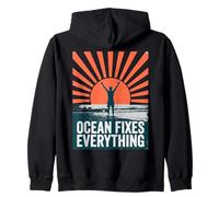 Ocean Fixes Everything Beach Sunset Silhouette Sweat à Capuche