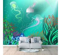 Océan Frais Mère De L'Eau Cresson Art Papier Peint 3D Installation Facile Intissé Tapisserie Bureau Salon Canapé Chambre Décoration Murale-250cm×170cm