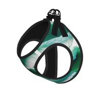 Ocean Green Wave Surf 02 Harnais réglable pour chien avec clips pour laisse