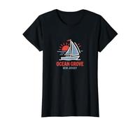 Ocean Grove New Jersey Voilier Coucher de Soleil T-Shirt Graphique avec Valeur