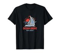 Ocean Grove New Jersey Voilier Coucher de Soleil T-Shirt Graphique avec Valeur
