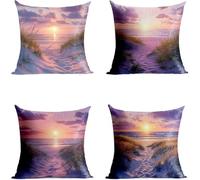 Océan Housse Coussin 40 x 40CM Lot de 4, Impression Recto Verso Exterieur Taie Oreiller Nuage, Impermeable Housse de Coussin Con Fermeture éclair Invisible pour Exterieur Canapé Decoration GFBZ-6100