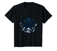 Ocean Intelligence Octopus Art Sea Life T-Shirt, Enfant, Noir, 3 Ans