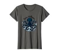 Ocean Intelligence Octopus Art Sea Life T-Shirt, Femme, Asphalte, 3XL