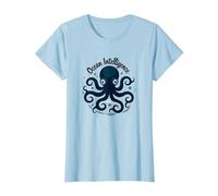 Ocean Intelligence Octopus Art Sea Life T-Shirt, Femme, Bleu Céleste, M