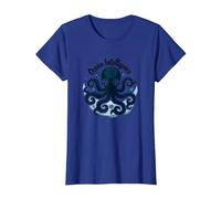 Ocean Intelligence Octopus Art Sea Life T-Shirt, Femme, Bleu Royal, XXL