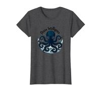 Ocean Intelligence Octopus Art Sea Life T-Shirt, Femme, Chiné Foncé, XS