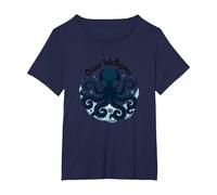 Ocean Intelligence Octopus Art Sea Life T-Shirt, Femme Grandes Tailles, Bleu Marine, 4X