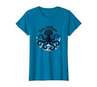 Ocean Intelligence Octopus Art Sea Life T-Shirt, Femme, Saphir, M