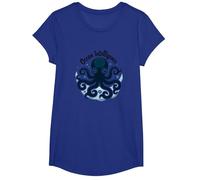 Ocean Intelligence Octopus Art Sea Life T-Shirt, Fille, Bleu Royal, M