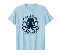 Ocean Intelligence Octopus Art Sea Life T-Shirt, Homme, Bleu Céleste, M