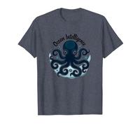 Ocean Intelligence Octopus Art Sea Life T-Shirt, Homme, Bleu Chiné, L