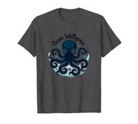 Ocean Intelligence Octopus Art Sea Life T-Shirt, Homme, Chiné Foncé, 5XL