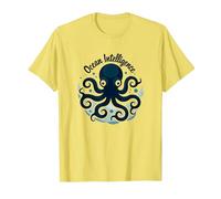 Ocean Intelligence Octopus Art Sea Life T-Shirt, Homme, Citron, S