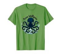 Ocean Intelligence Octopus Art Sea Life T-Shirt, Homme, Herbe, XXL