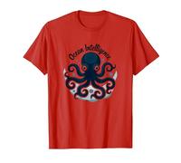 Ocean Intelligence Octopus Art Sea Life T-Shirt, Homme, Rouge, L