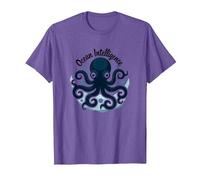 Ocean Intelligence Octopus Art Sea Life T-Shirt, Homme, Violet chiné, S