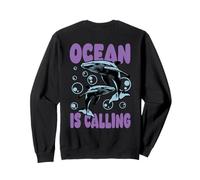 Ocean is Calling Humpback Whale Life Backprint Sweatshirt