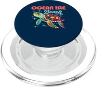 Ocean Isle Beach NC Artistic Sea Turtle Retro PopSockets PopGrip pour MagSafe