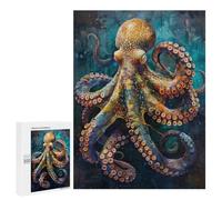 Ocean Life Colorful Octopus Art Print Puzzle 1000 Pièces Educa Jouet en Bois Cadeau Unique Décoration Intérieure Jeu Éducatif Challenge Toy Adultes Et Enfants À Partir De 14 Ans 500 PCS