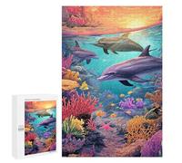 Ocean Life Dolphins & Coral Reef-1 Puzzle 1000 Pièces Educa Jouet en Bois Cadeau Unique Décoration Intérieure Jeu Éducatif Challenge Toy Adultes Et Enfants À Partir De 14 Ans 1000 PCS