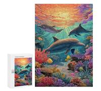 Ocean Life Dolphins & Coral Reef-2 Puzzle 1000 Pièces Educa Jouet en Bois Cadeau Unique Décoration Intérieure Jeu Éducatif Challenge Toy Adultes Et Enfants À Partir De 14 Ans 300 PCS