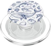 Ocean Life Sea Esthétique Dauphin Plage Graphique Vintage Années 90 PopSockets PopGrip pour MagSafe