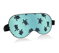 Ocean Life Sea Turtle Silhouettes On Turquoise Eye Masks Cover Blocks Light Sleep Mask Shade Cover Blindfold Relaxing Eyeshade Cover avec serre-tête réglable pour hommes femmes enfants