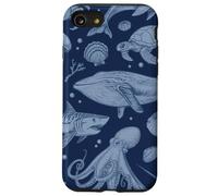 Ocean Life Sea Whale Dolphin Beach 90s Vintage Graphic Coque pour iPhone SE (2020) / 7 / 8