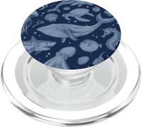 Ocean Life Sea Whale Dolphin Beach 90s Vintage Graphic PopSockets PopGrip pour MagSafe