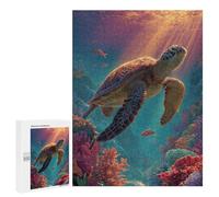 Ocean Life Turtle Adventure Puzzle 1000 Pièces Educa Jouet en Bois Cadeau Unique Décoration Intérieure Jeu Éducatif Challenge Toy Adultes Et Enfants À Partir De 14 Ans 500 PCS