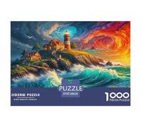Ocean Lighthouse Puzzles 1000 Pièces Pour Adultes Et Enfants Nature Jeu De Création Et Logique Pour Enfants 1000 Pieces Décoration De La Maison - Décoration Murale Cadeaux Cadeaux De Voyage 38x26cm/10